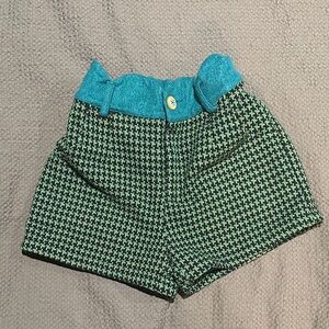 Stylish Green and Blue Women's Shorts